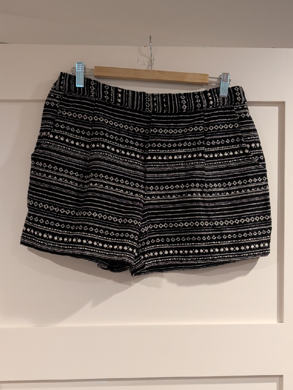 Black & White Woven Women's Shorts